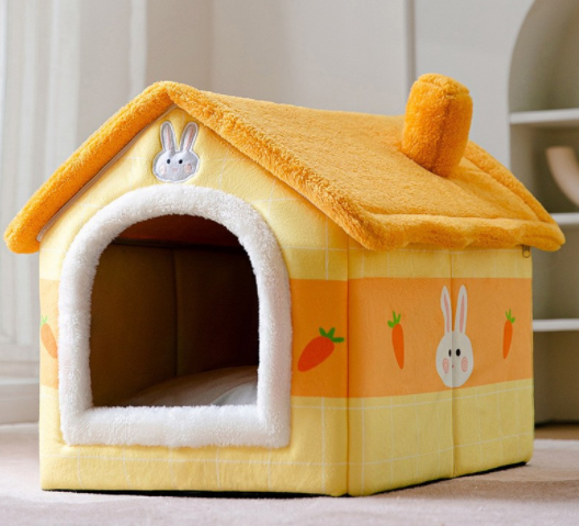 Foldable Dog House Cat Bed Winter Villa Sleep