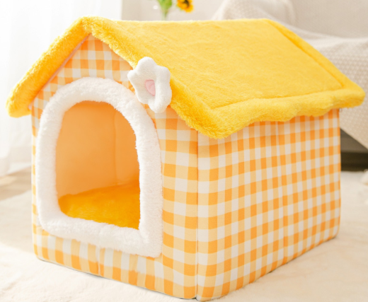 Foldable Dog House Cat Bed Winter Villa Sleep