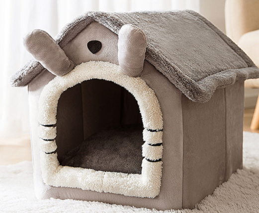 Foldable Dog House Cat Bed Winter Villa Sleep