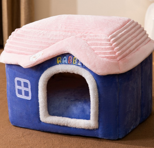 Foldable Dog House Cat Bed Winter Villa Sleep