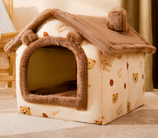 Foldable Dog House Cat Bed Winter Villa Sleep