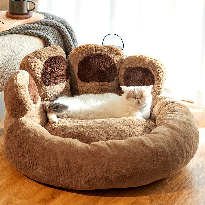 Dog Bed Cat Mat Round Long Plush Deep Sleeping