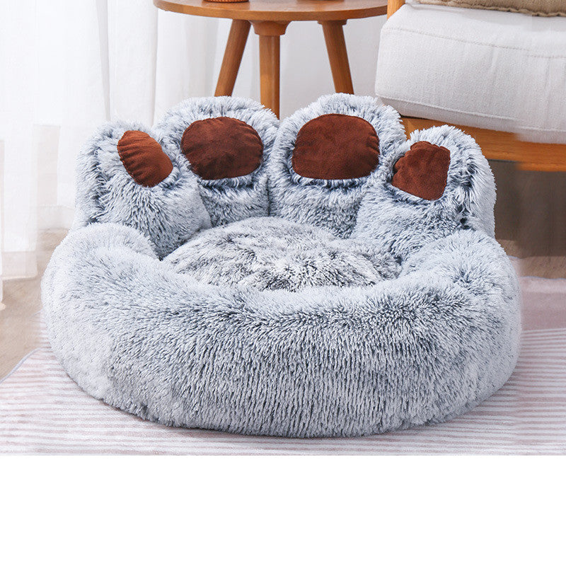 Dog Bed Cat Mat Round Long Plush Deep Sleeping