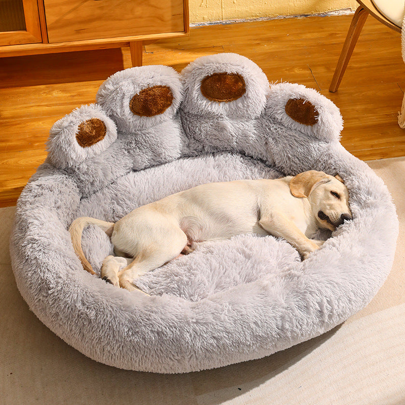 Dog Bed Cat Mat Round Long Plush Deep Sleeping