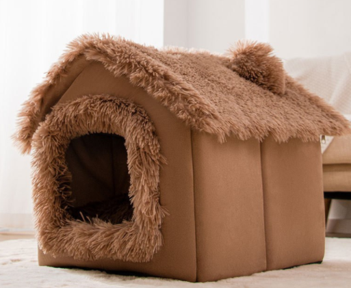 Foldable Dog House Cat Bed Winter Villa Sleep