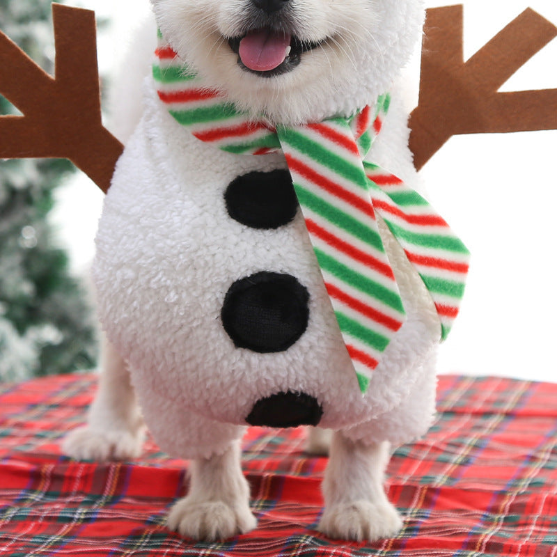 New Dog Beautiful Pet Clothes Standing Snowman