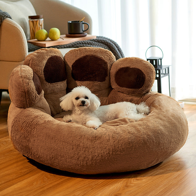 Dog Bed Cat Mat Round Long Plush Deep Sleeping