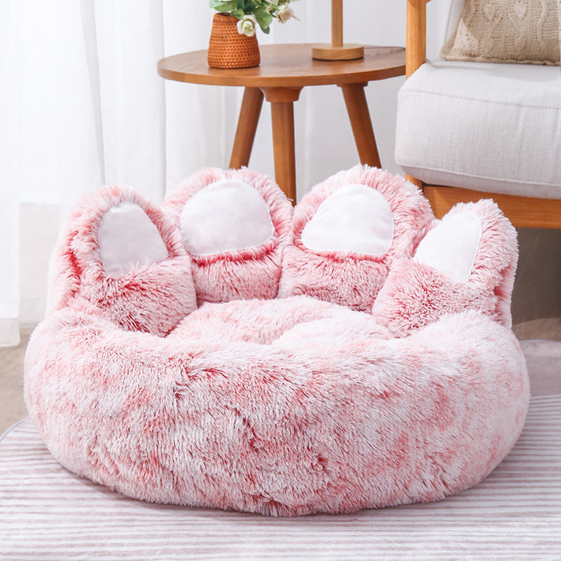 Dog Bed Cat Mat Round Long Plush Deep Sleeping