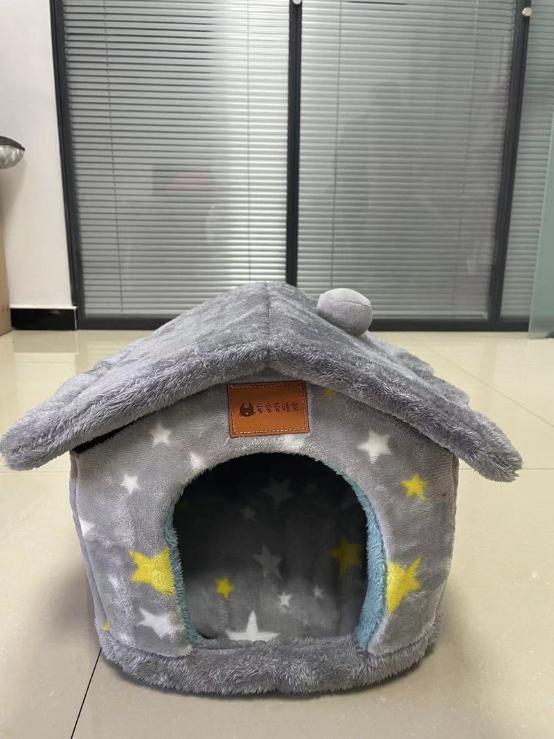 Foldable Dog House Cat Bed Winter Villa Sleep