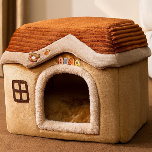 Foldable Dog House Cat Bed Winter Villa Sleep