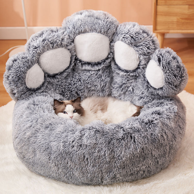 Dog Bed Cat Mat Round Long Plush Deep Sleeping