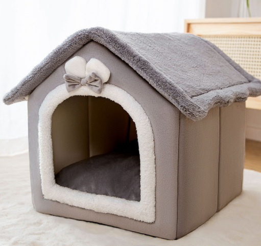 Foldable Dog House Cat Bed Winter Villa Sleep